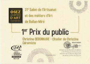 1er prix du public SALON DES MÉTIERS D'ART Ballan-Miré
