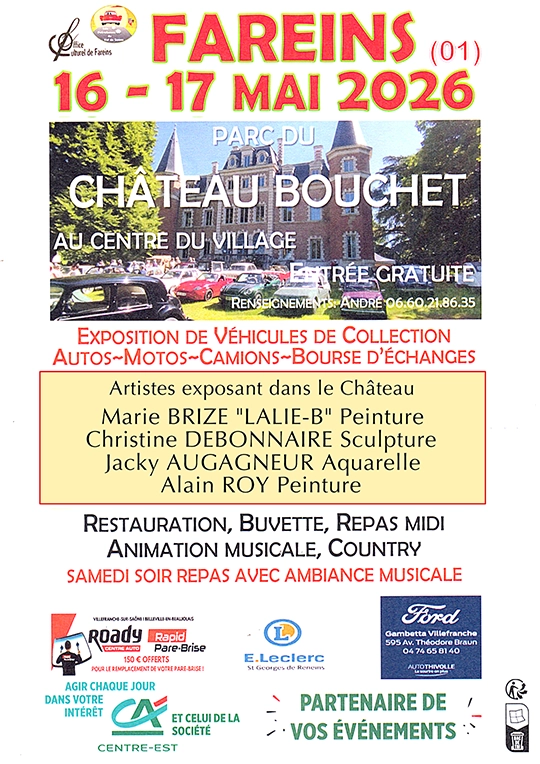 Exposition véhicules de collection - Château Bouchet - Fareins (01)