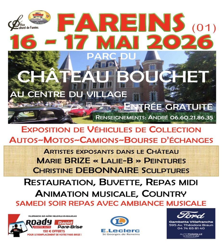 Exposition véhicules de collection - Château Bouchet - Fareins (01)